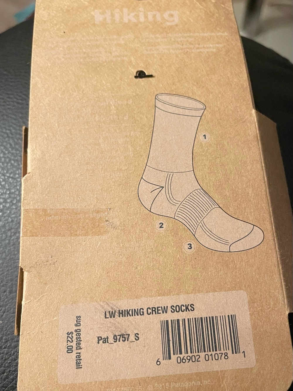 Patagonia Unisex Lightweight Hiking Crew Socks - Black - Picture 3 of 4